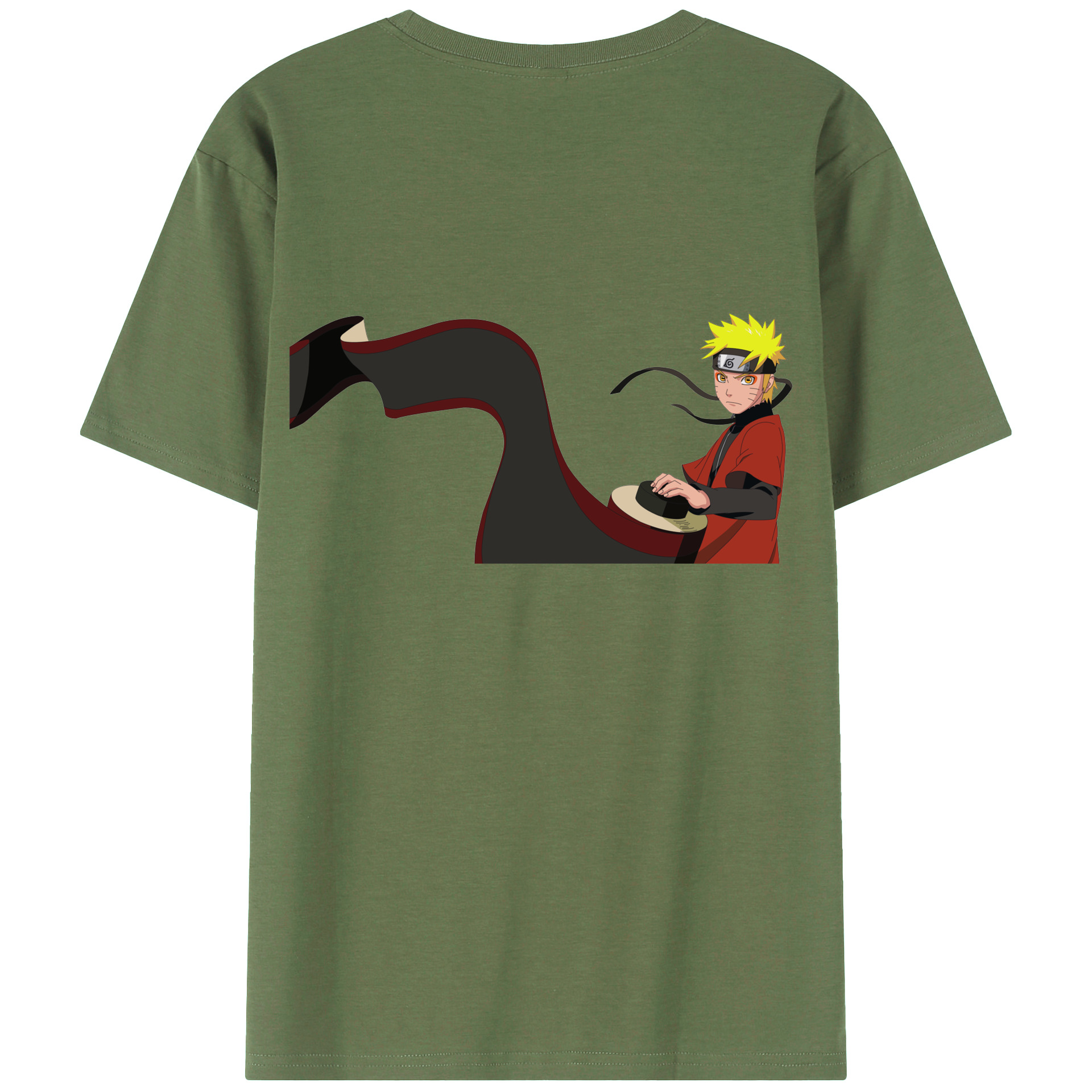（画像用） NARUTO -ナルト- うずまき ナルト Uzumaki Naruto 綿100％ メンズ半袖Tシャツ（バックプリント） 通気性